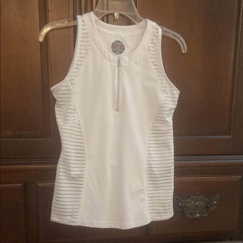 Bolle White Ribbed Sleeveless Tank Top
